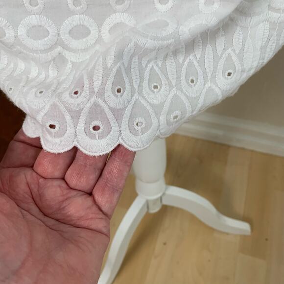 Kasper Size 6 Embroidered Eyelet Sleeveless Sheath Dress White Summer Elegant - Picture 8 of 14